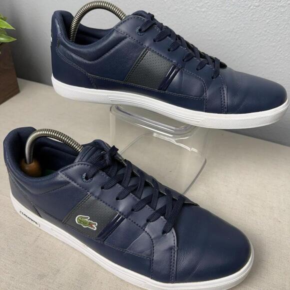 Lacoste BLUE Mens shoes Size 10 ~Casual lace up shoes ~Green Alligator Logo - Picture 1 of 9